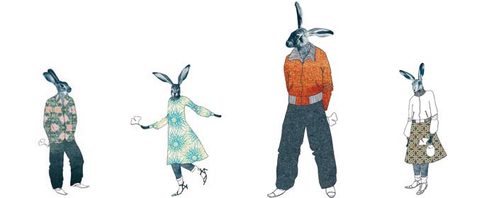 Bild mit vier Hasen für die Navigation